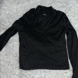 H&M LONG SLEEVE GLITTER TOP